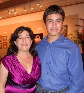 Lopez Pianist Gavin Goodrich, age 14, with Orcas Island Chamber Music Festival Founder and Artistic Director, Aloysia Friedmann during the 2013 Festival at Orcas Center.